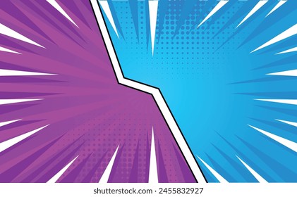 Blue Purple Comic Cartoon Background Design Vector Template