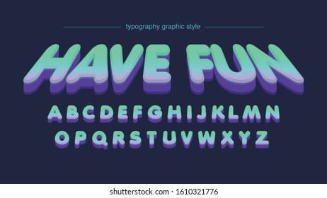 Blue Purple Comics Cartoon Typography Artistic Font