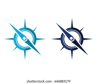blue and purple compass