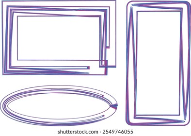 blue purple creative abstract different frames set vector