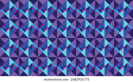 Blue and Purple Geometric Seamless Pattern – Modern Abstract Triangle Design