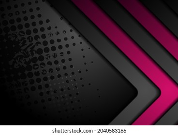 Blue purple geometric stripes with grunge halftones abstract background. Vector corporate design