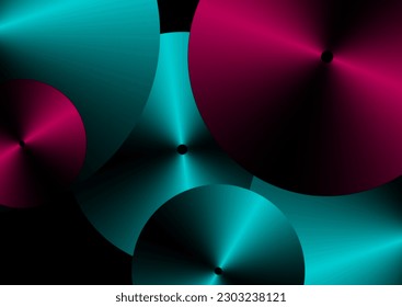 Blue purple geometric tech abstract background with glossy circles. Vector design