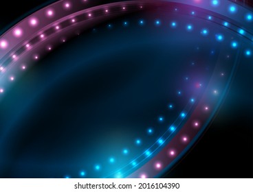 Blue purple glitter shiny waves with sparkling lights abstract background. Vector design