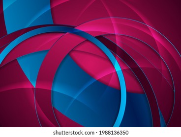 Blue and purple glossy circles abstract tech modern background. Vector design