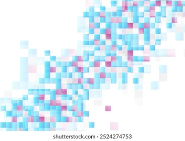 Blue purple glossy mosaic squares abstract geometric concept background. Vector design