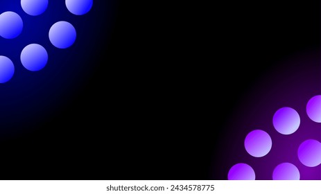 Resplandor azul y púrpura con el fondo de la presentación del círculo negro simple