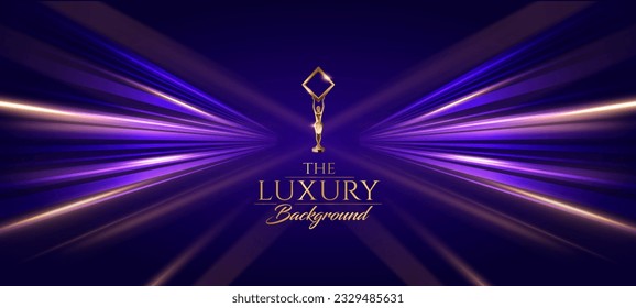 Blue Purple Golden Stage Spotlights Awards Graphics Background Celebration. Red Carpet Entry Show. Entertainment Hollywood Bollywood Template Design. Awards Background Theater Drama LED Floor.  svg