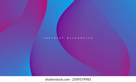Blue and purple gradient abstract background wavy shape design vector