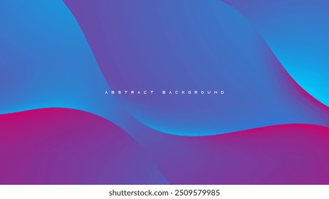 Blue and purple gradient abstract background wavy shape design vector