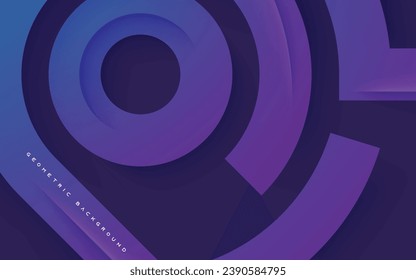 Blue and purple gradient abstract geometric background. Dynamic shape with shadow.