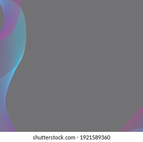 Blue and purple gradient abstract wave lines on dark grey background