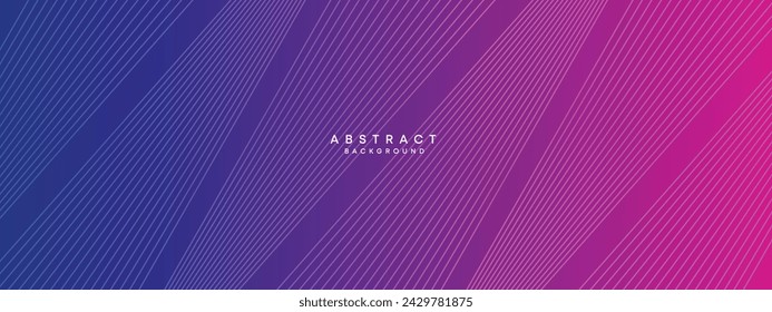 Azul, púrpura degradado abstracto ondeando círculos líneas Tecnología web banner fondo. Magenta moderno, degradado rosa con líneas brillantes y forma diagonal geométrica brillante para folleto, cubierta, cabecera