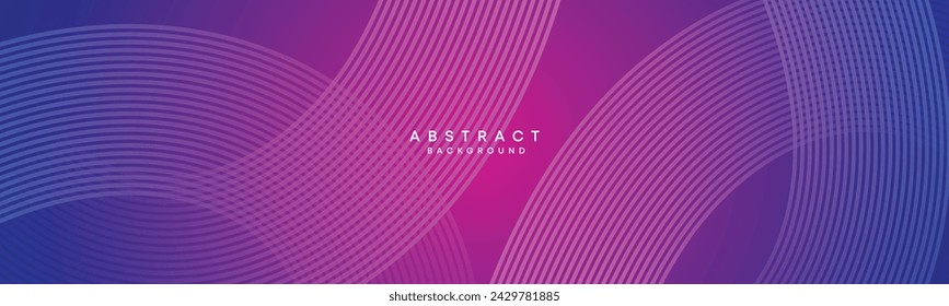 Azul, púrpura degradado abstracto ondeando círculos líneas Tecnología web banner fondo. Magenta moderno, degradado rosa con líneas brillantes y forma diagonal geométrica brillante para folleto, cubierta, cabecera
