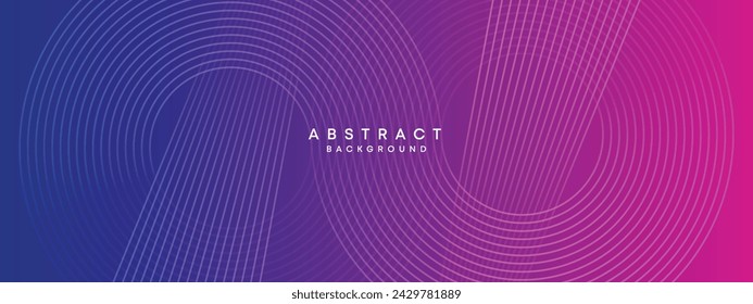 Azul, púrpura degradado abstracto ondeando círculos líneas Tecnología web banner fondo. Magenta moderno, degradado rosa con líneas brillantes y forma diagonal geométrica brillante para folleto, cubierta, cabecera