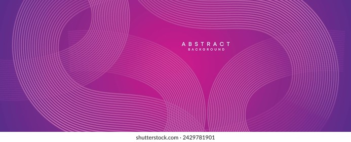 Azul, púrpura degradado abstracto ondeando círculos líneas Tecnología web banner fondo. Magenta moderno, degradado rosa con líneas brillantes y forma diagonal geométrica brillante para folleto, cubierta, cabecera