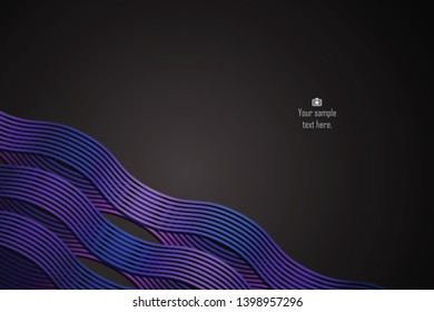 Blue and purple gradient abstract wavy illustration background