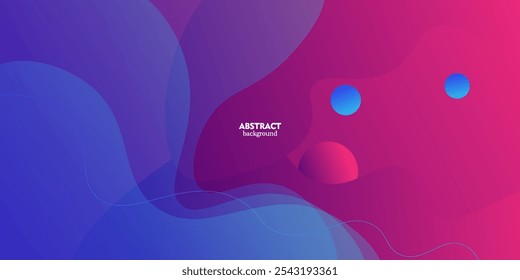 Blue and purple gradient background with dynamic fluid wave shape pattern. Abstract template and modern stylish design. Eps10