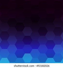 blue, purple gradient background with a hexagonal pattern. vector illustration. square. for the design, printing, presentations