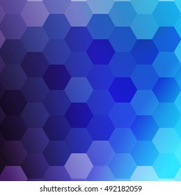 blue, purple gradient background with a hexagonal pattern. vector illustration. square. for the design, printing, presentations