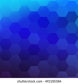 blue, purple gradient background with a hexagonal pattern. vector illustration. square. for the design, printing, presentations