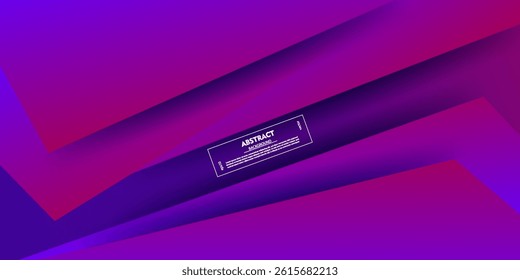 Blue and purple gradient background overlapping triangles. Modern frame paper cut pattern. Vector Eps10