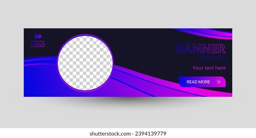 Blue and purple gradient banner with CTA button.