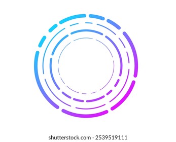 Blue And Purple Gradient Circle Frame. Vector Illustration. Minimal
