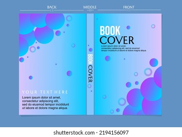 blue purple gradient color book cover set. background with abstract circle elements