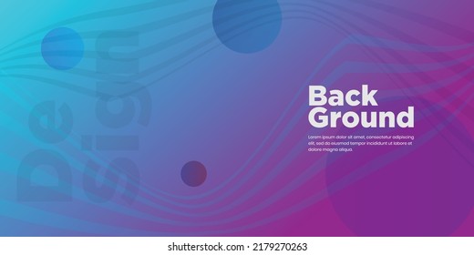 Plantilla de fondo vectorial de color de gradiente púrpura azul con banda de onda.