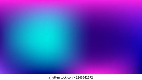 Blue Purple Gradient Dreamy Vibrant Vector Background. Sunrise, Sunset, Sky, Water Color Overlay Neon Design Element. Trendy Unfocussed Luxury Holograph Texture. Minimal Digital Fluid Tech Gradient