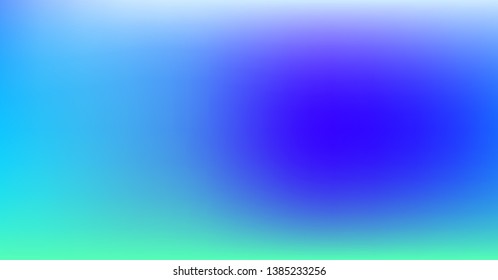 Blue Purple Gradient Dreamy Vibrant Vector Background. Sunrise, Sunset, Sky, Water Color Overlay Neon Design Element. Trendy Unfocussed Luxury Holograph Texture. Fluid Lights Minimal Digital Gradient
