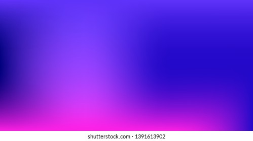 Blue Purple Gradient Dreamy Vibrant Vector Background. Neon Color Overlay, Sunrise, Sunset, Sky, Water Design Element. Trendy Unfocussed Luxury Holograph Texture. Minimal Tech Color Digital Gradient