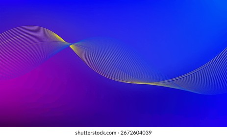 Fondo abstracto de malla degradada azul y púrpura con líneas onduladas agradable para Fondo de pantalla o Anuncio