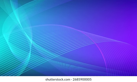 Fondo abstracto de malla degradada púrpura azul con líneas mezcladas onduladas