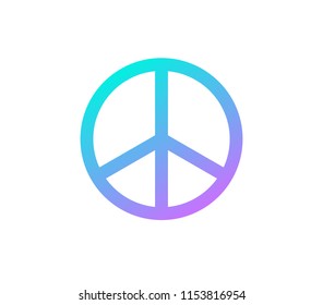 blue to purple gradient of peace sign