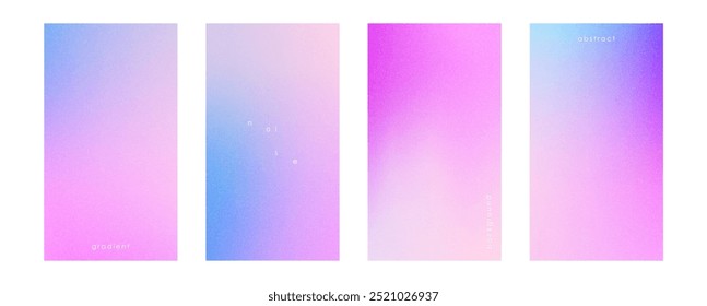 Blue purple gradient stories. Winter vertical banner set. Abstract templates of the sea, sunset, sky. Vector soft light illustration. Set post banner for social media , sale, promotion