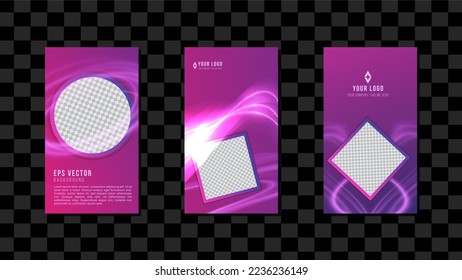 Blue Purple Gradient Vertical Social Media Template Design Abstract Background EPS 10 Vector