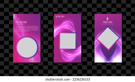Blue Purple Gradient Vertical Social Media Template Design Abstract Background EPS 10 Vector