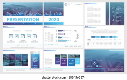 Blue, purple, gray, elements of infographics, white background.Best sets of presentation templates. Presentation, leaflet and flyer, corporate report, marketing, advertising,supernova,annual report