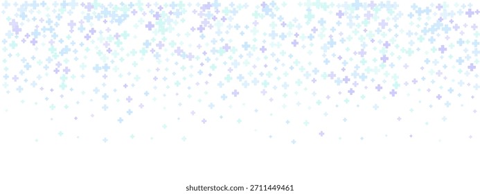 Blue, purple, and green crosses create a seamless geometric texture. Modern healthcare backdrop with radial halftone elements, ideal for medicine branding, lab materials, or clinical design.