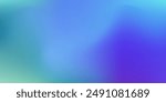 Blue, purple, green gradient. Soft pastel color gradient. Holographic blurred abstract background.