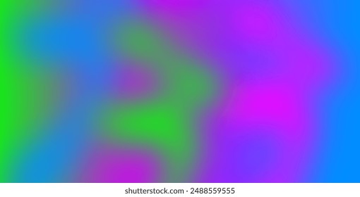 Blue, purple, green gradient. Soft pastel color gradient. Holographic blurred abstract background.