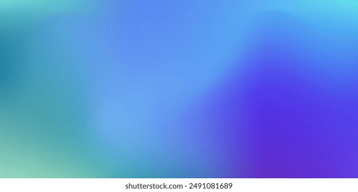 Blue, purple, green gradient. Soft pastel color gradient. Holographic blurred abstract background.