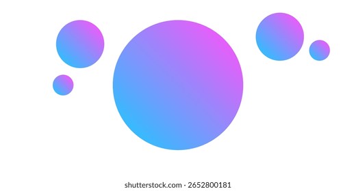 Design de elemento de brochura de círculos lineares roxos azuis. Ilustração vetorial com espaço de cópia vazio para texto. Formas editáveis para decoração de pôster. Quadro criativo e personalizável