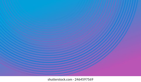 Blue purple minimal creative circular lines concept abstract tech background. Vector geometric design