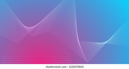 Blue purple minimal curved lines abstract futuristic tech background. Vector digital design