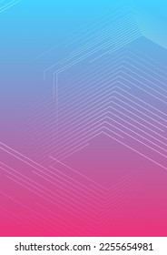 Blue purple minimal lines abstract futuristic tech background. Vector digital art flyer design