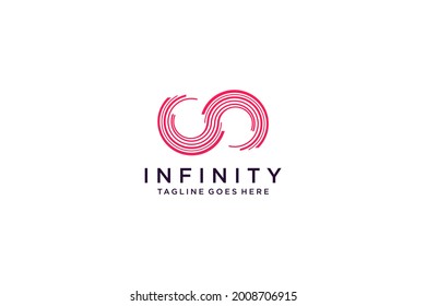 Blue and Purple Motion Infinity Logo isolated on White Background. Usable for Business and Technology Logos. Vector Logo Design Template.