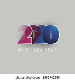 Blue and Purple New Year Card, Cover or Background Design Template - 2020